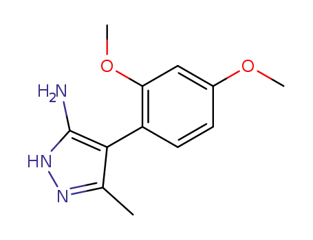 Molecular Structure of 863550-42-9 (4-(2,4-Dimethoxyphenyl)-5-methyl-1H-pyrazol-3-amine)
