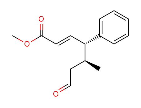 Molecular Structure of 827605-78-7 (2-Heptenoic acid, 5-methyl-7-oxo-4-phenyl-, methyl ester, (2E,4R,5S)-)