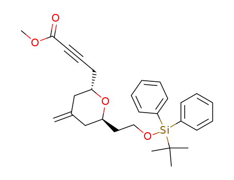 2-Butynoic acid,
4-[(2R,6R)-6-[2-[[(1,1-dimethylethyl)diphenylsilyl]oxy]ethyl]tetrahydro-4-
methylene-2H-pyran-2-yl]-, methyl ester