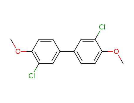 Molecular Structure of 64578-16-1 (1,1'-Biphenyl, 3,3'-dichloro-4,4'-dimethoxy-)