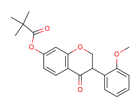 Molecular Structure of 738601-23-5 (Propanoic acid, 2,2-dimethyl-,
3,4-dihydro-3-(2-methoxyphenyl)-4-oxo-2H-1-benzopyran-7-yl ester)