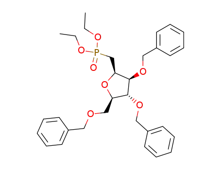 Molecular Structure of 102341-44-6 (2,5-anhydro-3,4,6-tri-O-benzyl-1-deoxy-1-diethoxyphophinoyl-D-glucitol)