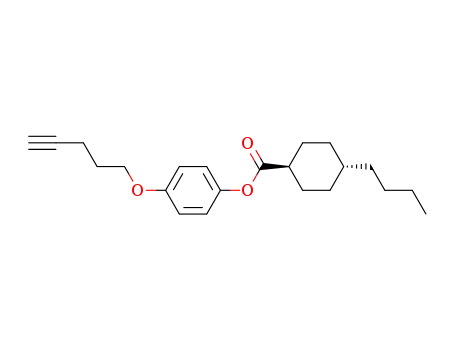 Cyclohexanecarboxylic acid, 4-butyl-, 4-(4-pentynyloxy)phenyl ester,
trans-