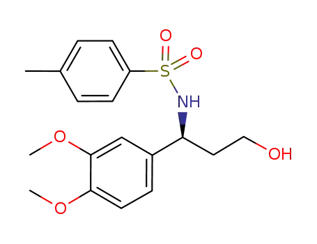 Molecular Structure of 916151-79-6 (Benzenesulfonamide,
N-[(1S)-1-(3,4-dimethoxyphenyl)-3-hydroxypropyl]-4-methyl-)