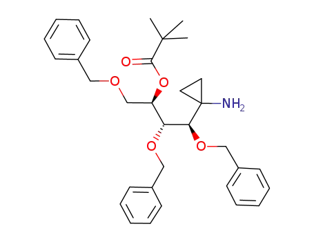 Propanoic acid, 2,2-dimethyl-,
(1R,2S,3R)-3-(1-aminocyclopropyl)-2,3-bis(phenylmethoxy)-1-[(phenyl
methoxy)methyl]propyl ester