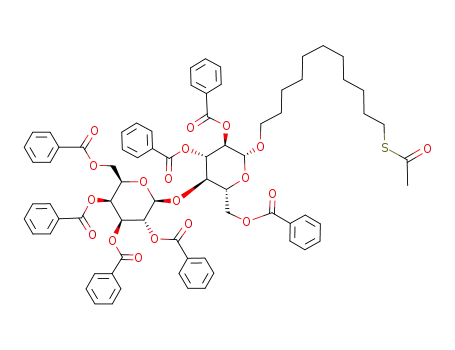 11-thioacetylundecanyl-2,3,4,6-tetra-O-benzoyl-β-D-galactopyranosyl(1->4)-2,3,6-tri-O-benzoyl-β-D-glucopyranoside