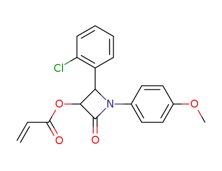 Molecular Structure of 847201-61-0 (2-Propenoic acid,
2-(2-chlorophenyl)-1-(4-methoxyphenyl)-4-oxo-3-azetidinyl ester)