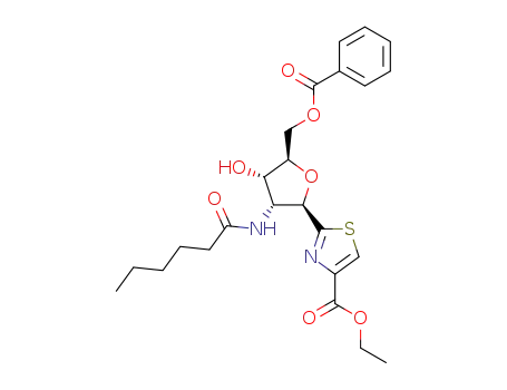 ethyl 2-(5-O-benzoyl-2-deoxy-2-hexanamido-β-D-ribofuranosyl)thiazole-4-carboxylate