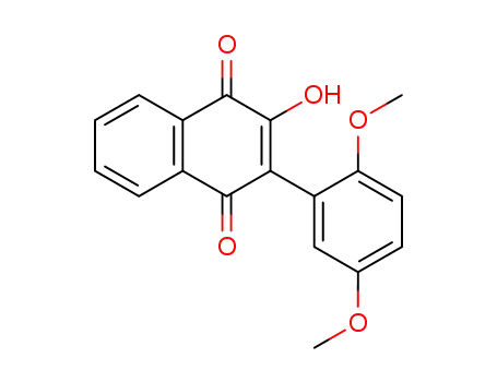 Molecular Structure of 1240385-26-5 (2-(2,5-dimethoxyphenyl)-3-hydroxynaphthalene-1,4-dione)