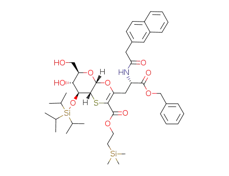 (4aR,6R,7R,8S,8aR)-3-[(S)-2-Benzyloxycarbonyl-2-(2-naphthalen-2-yl-acetylamino)-ethyl]-7-hydroxy-6-hydroxymethyl-8-triisopropylsilanyloxy-6,7,8,8a-tetrahydro-4aH-4,5-dioxa-1-thia-naphthalene-2-carboxylic acid 2-trimethylsilanyl-ethyl ester