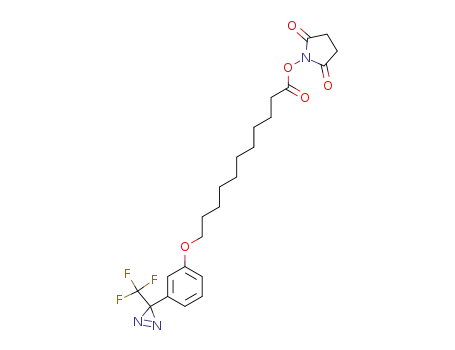 Molecular Structure of 412301-56-5 (2,5-Pyrrolidinedione,
1-[[1-oxo-11-[3-[3-(trifluoromethyl)-3H-diazirin-3-yl]phenoxy]undecyl]oxy]
-)