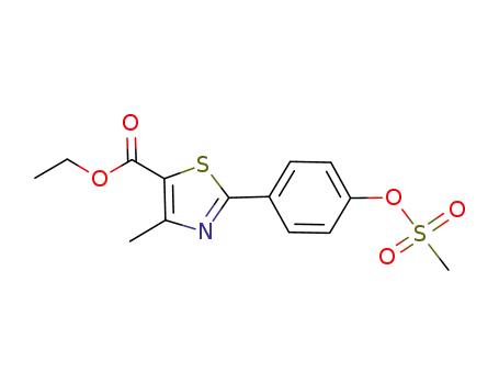 Molecular Structure of 929693-89-0 (ethyl 4-methyl-2-{4-[(methylsulfonyl)oxy]phenyl}-1,3-thiazole-5-carboxylate)
