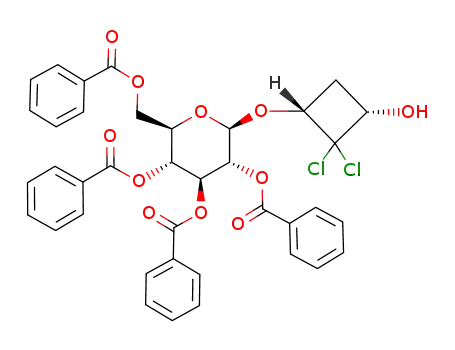 (1'R,3'S)-2',2'-dichloro-3'-hydroxycyclobutyl 2,3,4,6-tetra-O-benzoyl-β-D-glucopyranoside