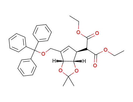 diethyl 2-[(1S,2R,3R)-2,3-(isopropylidenedioxy)-4-(trityloxymethyl)-4-cyclopenten-1-yl]malonate