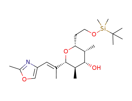 (2R,3R,4S,5R,6R,E)-2-(2-(tert-butyldimethylsilyloxy)ethyl)-3,5-dimethyl-6-(1-(2-methyloxazol-4-yl)prop-1-en-2-yl)-tetrahydro-2H-pyran-4-ol