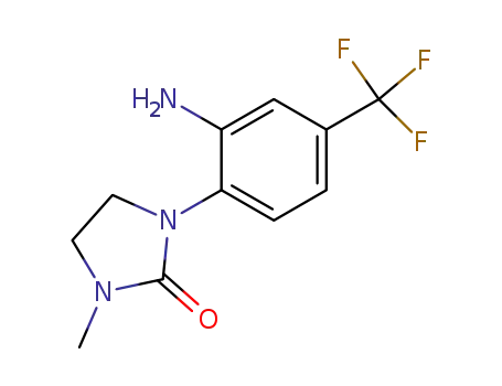 Molecular Structure of 882672-22-2 (1-(2-amino-4-(trifluoromethyl)phenyl)-3-methylimidazolidin-2-one)
