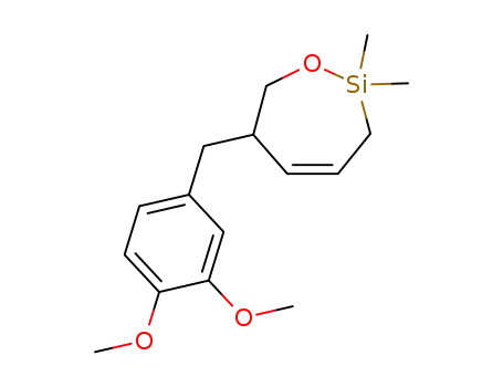 Molecular Structure of 787583-39-5 (1-Oxa-2-silacyclohept-4-ene,
6-[(3,4-dimethoxyphenyl)methyl]-2,2-dimethyl-)