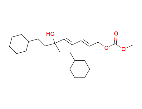 Molecular Structure of 917111-67-2 ((2E,4E)-1,1-bis(2-cyclohexylethyl)-6-methoxycarbonyloxy-2,4-hexadien-1-ol)