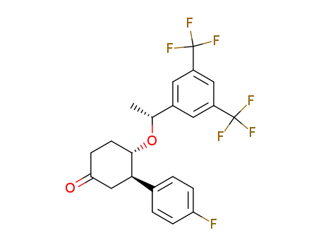 (3R,4S)-4-[(R)-1-(3,5-Bis-trifluoromethyl-phenyl)-ethoxy]-3-(4-fluoro-phenyl)-cyclohexanone