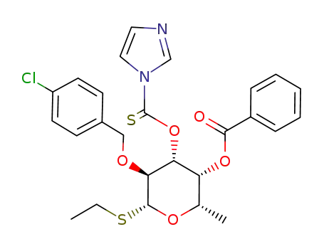 ethyl 4-O-benzoyl-2-O-p-chlorobenzyl-3-O-thiocarbonylimidazole-1-thio-β-L-fucopyranoside