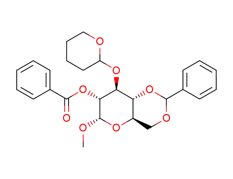 2-O-Benzoyl-4.6-benzyliden-3-O-(tetrahydropyran-2-yl)-α-D-glucopyranose-methylether