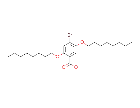 Molecular Structure of 885481-58-3 (4-bromo-2,5-bis(octyloxy)benzoic acid methyl ester)