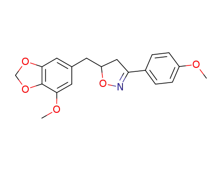 Molecular Structure of 936080-17-0 (5-[(7-methoxy-1,3-benzodioxol-5-yl)methyl]-3-(4-methoxyphen-yl)-4,5-dihydroisoxazole)