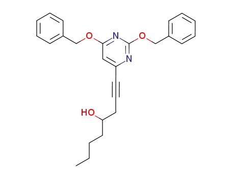 (+/-)-2,4-bis(benzyloxy)-6-(4-hydroxy-1-octynyl)-pyrimidine