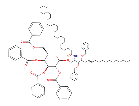 3,4-di-O-benzyl-1-O-(2,3,4,6-tetra-O-benzoyl-β-D-galactopyranosyl)-2-hexacosylamino-octadec-6-en-1-ol