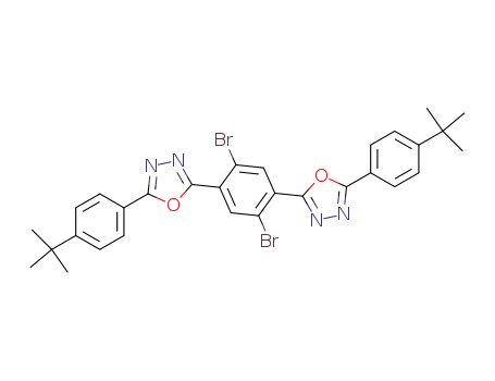 2-(4-tert-butylphenyl)-5-(2,5-dibromo-4-(5-(4-tertbutylphenyl)-1,3,4-oxadiazol-2-yl)phenyl)-1,3,4-oxadiazole
