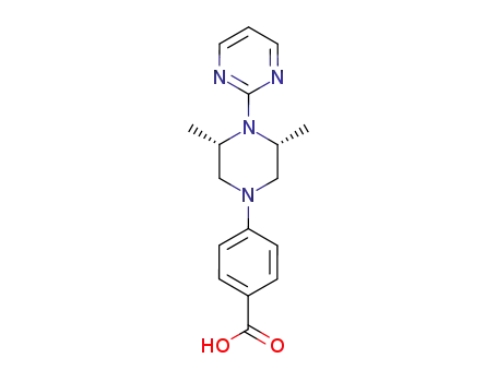 Molecular Structure of 234082-07-6 (4-{cis-3,5-dimethyl-4-(pyrimidin-2-yl)piperazin-1-yl}benzoic acid)