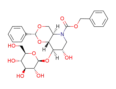 4,6-O-benzylidene-N-benzyloxycarbonyl-1,5-dideoxy-3-O-β-D-glucopyranosyl-1,5-imino-D-glucitol