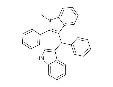 Molecular Structure of 78602-03-6 (3-((1H-indol-3-yl)(phenyl)methyl)-1-methyl-2-phenyl-1H-indole)