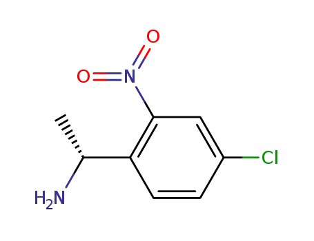Molecular Structure of 898222-44-1 (Benzenemethanamine, 4-chloro-a-methyl-2-nitro-, (aR)-)