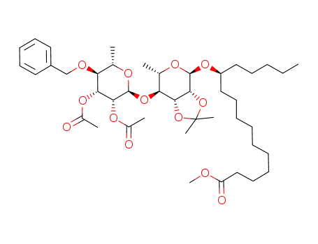 11-[7-(3,4-diacetoxy-5-benzyloxy-6-methyl-tetrahydro-pyran-2-yloxy)-2,2,6-trimethyl-tetrahydro-[1,3]dioxolo[4,5-<i>c</i>]pyran-4-yloxy]-hexadecanoic acid methyl ester