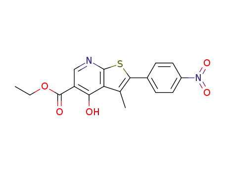 Thieno[2,3-b]pyridine-5-carboxylic acid,
4-hydroxy-3-methyl-2-(4-nitrophenyl)-, ethyl ester
