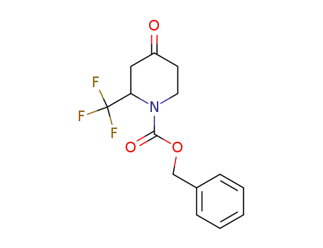 Molecular Structure of 911298-12-9 (N-1-CBZ-2-TRIFLUOROMETHYL PIPERIDIN-4-ONE)