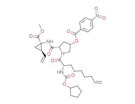 4-Nitro-benzoic acid (3S,5S)-1-((S)-2-cyclopentyloxycarbonylamino-non-8-enoyl)-5-((1R,2R)-1-methoxycarbonyl-2-vinyl-cyclopropylcarbamoyl)-pyrrolidin-3-yl ester