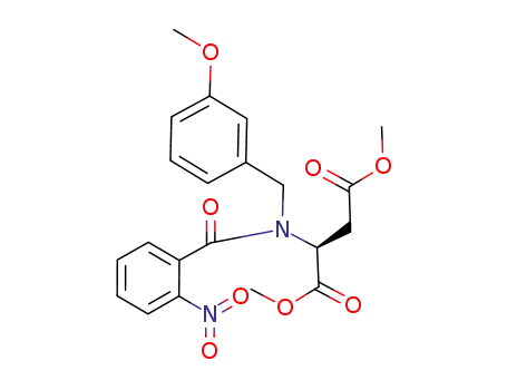 Molecular Structure of 880768-82-1 (L-Aspartic acid, N-[(3-methoxyphenyl)methyl]-N-(2-nitrobenzoyl)-,
dimethyl ester)