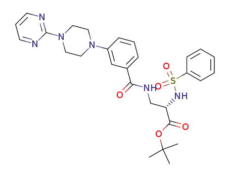 tert-butyl (2S)-benzenesulfonylamino-3-[3-{4-(pyrimidin-2-yl)piperazin-1-yl}benzoylamino]propionate