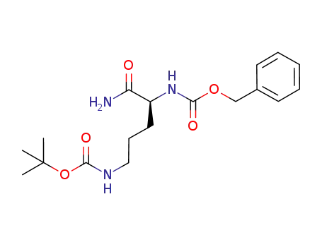 Molecular Structure of 119158-00-8 ((S)-benzyl 1-amino-5-tert-butoxycarbonylamino-1-oxopentan-2-yl-ylcarbamate)