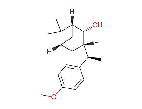 Molecular Structure of 881426-03-5 (Bicyclo[3.1.1]heptan-2-ol,
3-[(1R)-1-(4-methoxyphenyl)ethyl]-6,6-dimethyl-, (1R,2R,3S,5S)-)