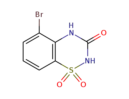 Molecular Structure of 155983-98-5 (5-bromo-2H-benzo[e][1,2,4]thiadiazin-3(4H)-one 1,1-dioxide)