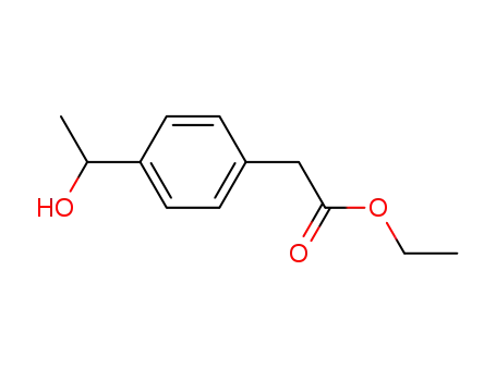 Molecular Structure of 58262-39-8 (Benzeneacetic acid, 4-(1-hydroxyethyl)-, ethyl ester)