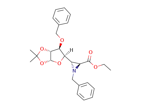 ethyl 3-O-benzyl-5,6-N-benzyl-(E)-aziridine-1,2-O-isopropylidenehept-5,6-dideoxy-β-L-ido-heptofuranuronate