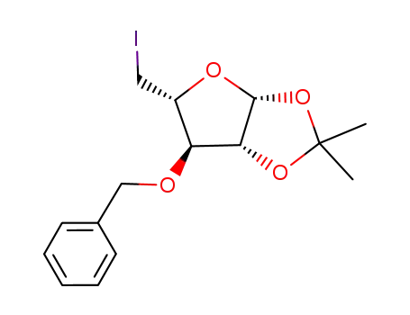 3-O-benzyl-5-deoxy-5-iodo-1,2-O-isopropylidene-β-L-arabinofuranose