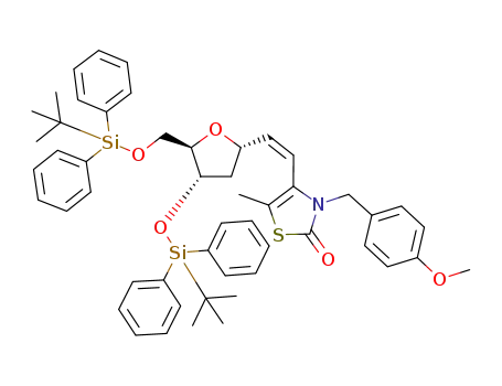 4-[2-(3,5-bis-O-(tert-butyldiphenylsilyl)-2-deoxy-α-D-ribofuranosyl)-Z-vinyl]-N-(4-methoxybenzyl)-5-methyl-thiazol-2-one