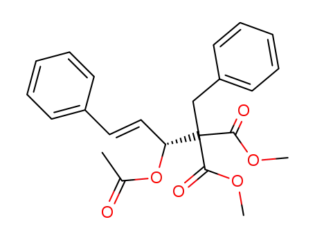 Molecular Structure of 169689-10-5 (dimethyl (2'E,1'R)-2-(1'-acetoxy-3'-phenyl-2'-propenyl)-2-benzylmalonate)