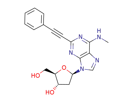 Molecular Structure of 691409-52-6 (N<sup>6</sup>-methyl-2-(2-phenylethynyl)-2'-deoxyadenosine)