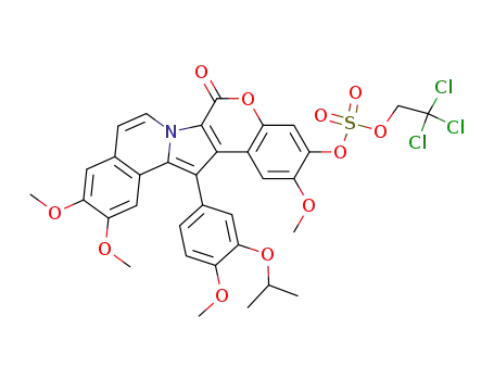 sulfuric acid 13-(3-isopropoxy-4-methoxy-phenyl)-2,10,11-trimethoxy-6-oxo-6<i>H</i>-5-oxa-6b-aza-dibenzo[<i>a</i>,<i>i</i>]fluoren-3-yl ester 2,2,2-trichloro-ethyl ester